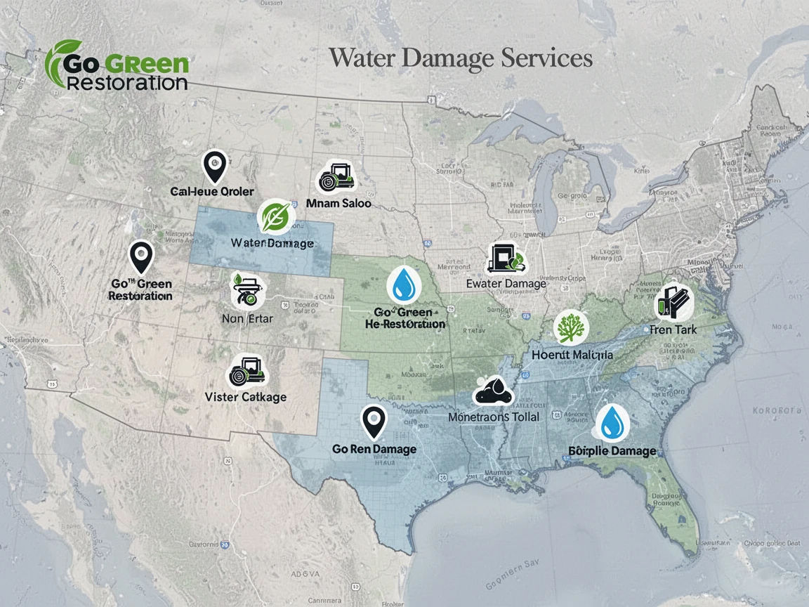 Water Damage Service Areas Map